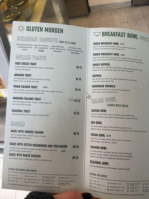 Menu as of April 2026  at Niezłe Ziółko in Warsaw