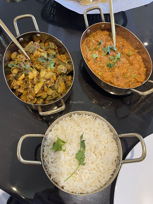 Bhindi masala and bengan bharta  at Megh Indian Cuisine in Flagstaff