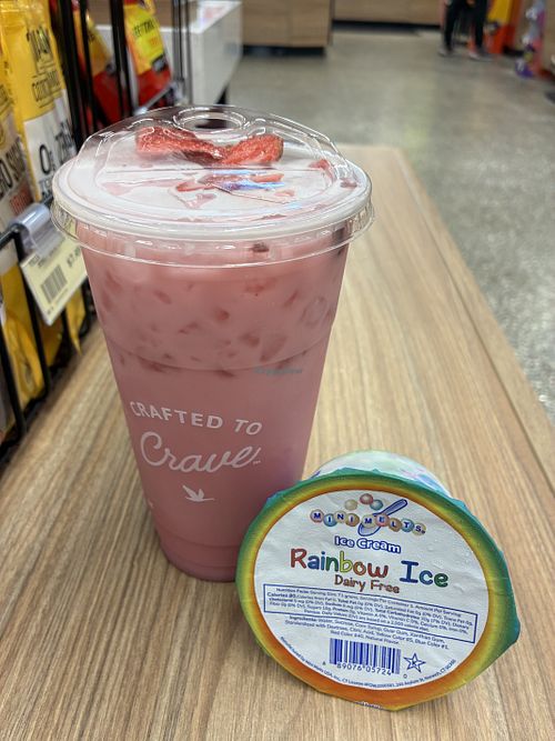 Blush strawberry refresher with rainbow ice   at Wawa in Mobile