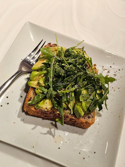 Avocado Toast w/ Arugula, Lemon, Olive Oil, Salt & Pepper at Asterisk Coffee Bar  in Cuyahoga Falls