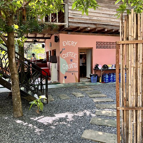 Garden setting  at Epic Arts Cafe in Kampot