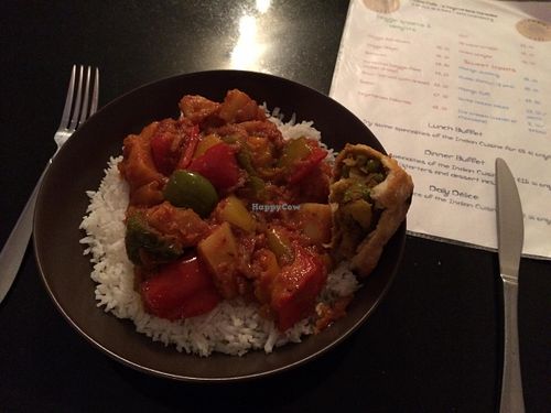 Vegetable curry at Nirvana Cafe in Luxembourg City