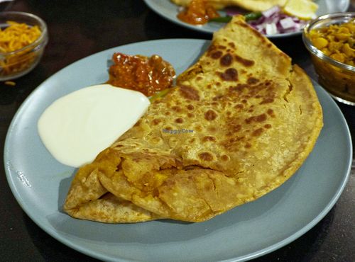 Parantha at Nirvana Cafe in Luxembourg City