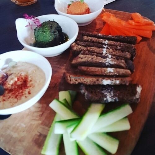 Trio of vegan dips  at Lafew Teahouse and Kombucha Bar  in Cairns