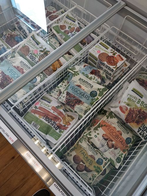 Fake meats at GoodShop in Vaxjo