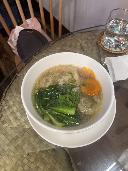 Wonton soup  at Reunion Cafe Luang Prabang in Luang Prabang