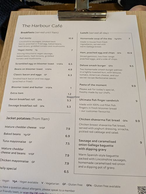 Menu at The Harbour Cafe  in Oakham
