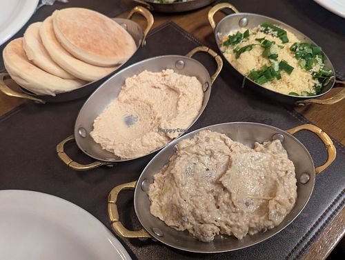 Pita, Homus, Babaganuch at Hassan Cozinha Árabe  in Sao Paulo