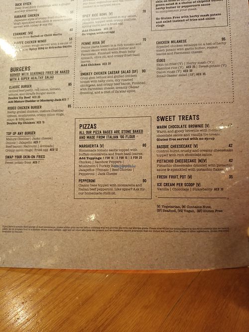 Menu at DXB - Giraffe World Kitchen- T3 in Dubai
