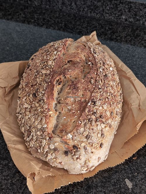 Seeded sourdough at BEK Sourdough Bakery in Hampshire