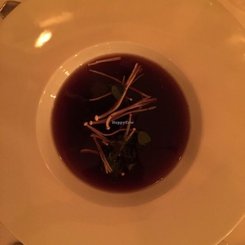 Tee infused soup at Marktkuche in Zurich