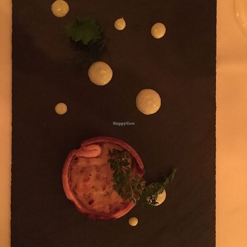 Peach tart at Marktkuche in Zurich