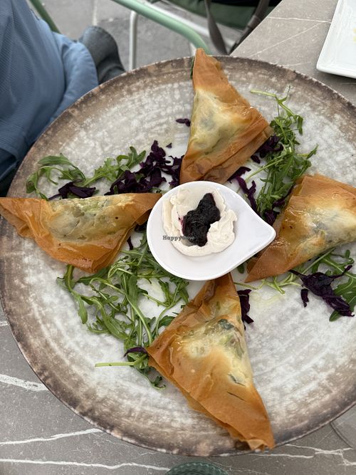 Vegan filo triangles   at Ranieri - Cucina Chiacchiere e Vino  in Siracusa