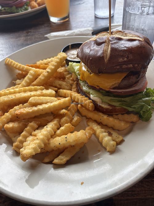 Vegan Burger Deluxe w/ Vegan Aioli   at Goose Port American Restaurant • Portuguese Roots in Roseville