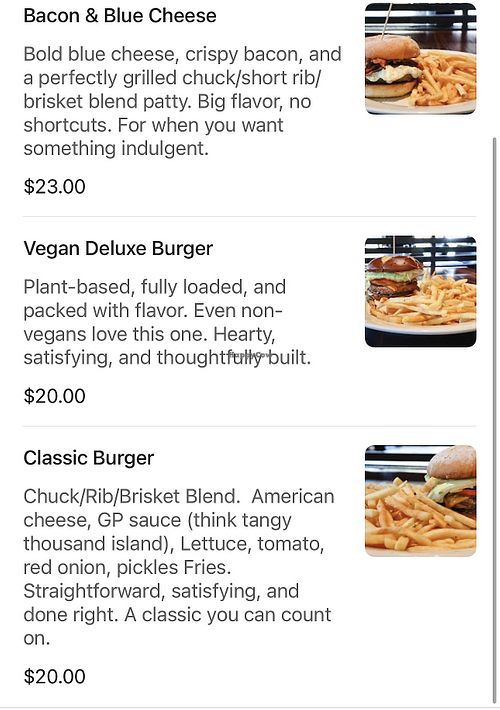 Vegan option on menu   at Goose Port American Restaurant • Portuguese Roots in Roseville