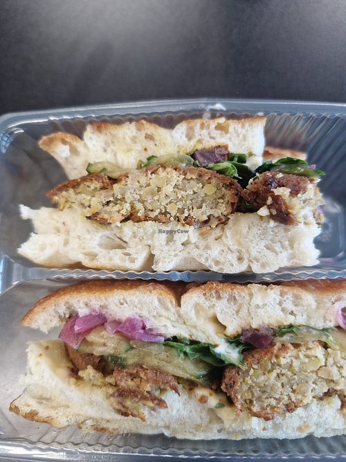 Falafel foccacia at Morning Glory  in Manchester