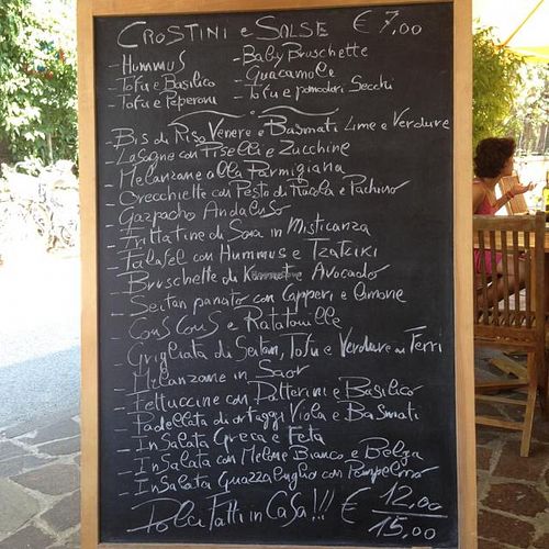 Menu board with daily specials at Bio Sound System in Venice