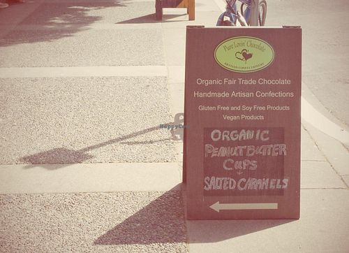 Sandwich board at Pure Lovin' Chocolate in Victoria