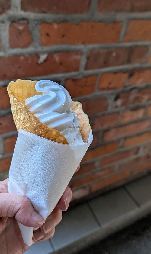 Soft-serve in waffle cone at Pure Lovin' Chocolate in Victoria