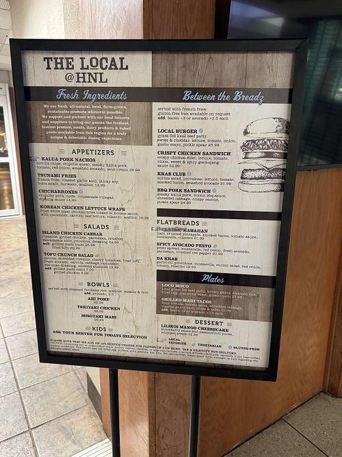 Menu   at HNL - The Local in Honolulu