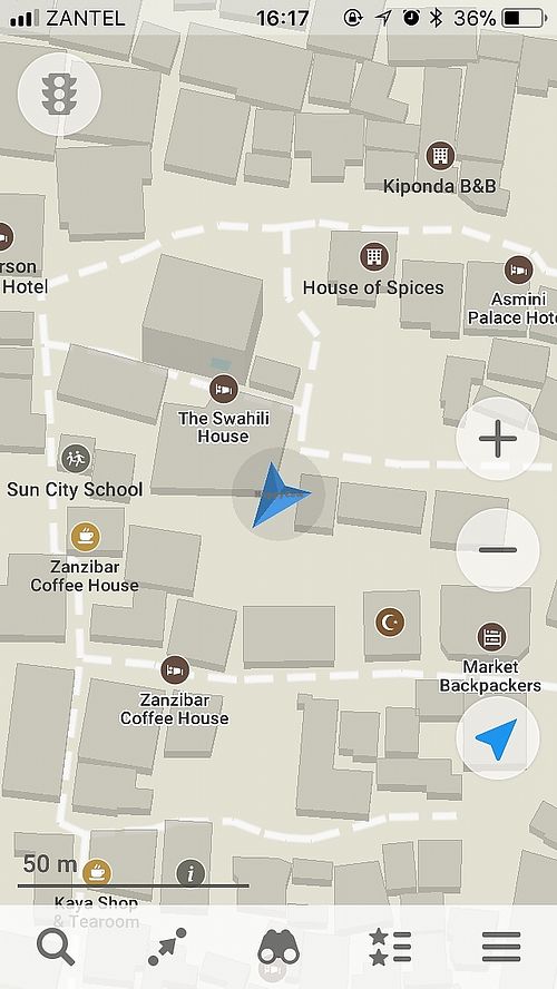 Location of restaurant (map marker is wrong) at Joshi's Vegetarian Food Court in Zanzibar