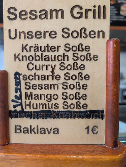 Vegan sauces at Sesam Grill  in Sachsen