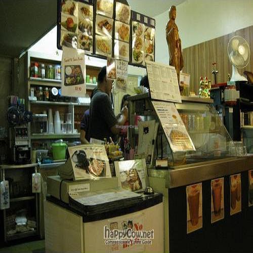 Front counter - restaurant shut Jan 2015; now delivery only at Kuan-Yin Vegetarian in Brisbane