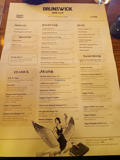 Ein paar vegane Optionen at Brunswick Book Club in Edinburgh