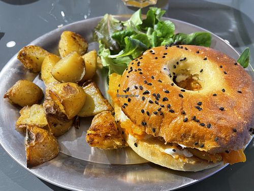 Butternut squash bagel   at Little Big cafe Rouen in Rouen