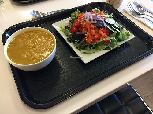 Lentil soup with garden salad at Baagan in San Ramon