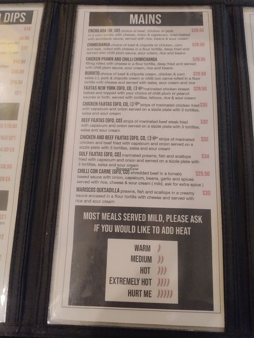 Menu 2 at Amigos Mexican Restaurant in Hobart