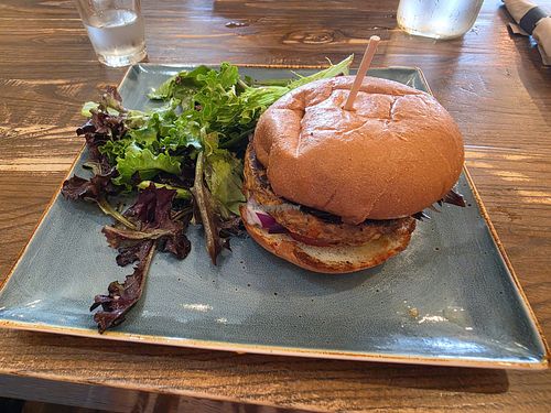 Veggie burger totally vegan at First Watch in Akron