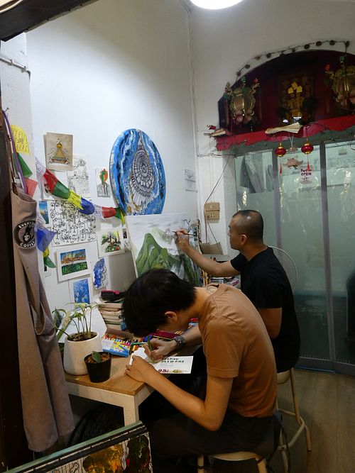 Working on menu at EVERYDAY HANDCRAFT COFFEE in Bangkok