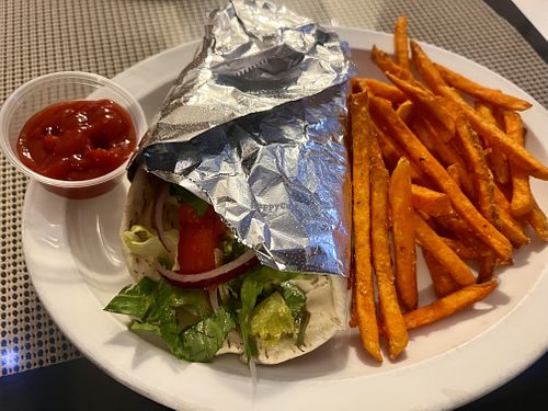 Falafel and sweet potato friess  at Shish Kebab House in Tucson