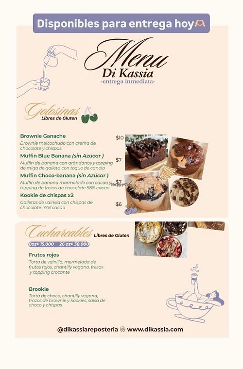 Menú dulce at Di Kassia Repostería Vegana (Cocina Oculta) in Barranquilla