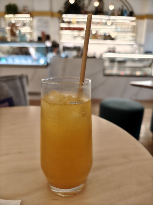 House made sodas! This one was Elder Berry and Passionfruit. at Blue Cockatoo Dessert Bar in Dunedin