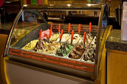 Sorbetto and gelato case at Spin Cafe in Heber City