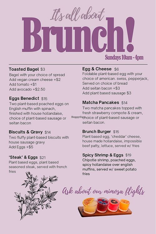 Brunch Menu at Green Table in Trinity