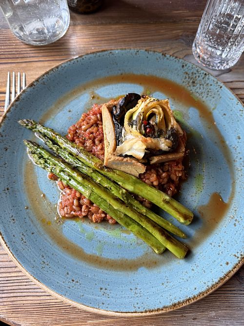 Ratatouille Tart with pearl barley risotto   at FRiEDA Restaurant & Bar in Heidelberg