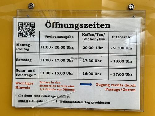 opening hours at Heller's Vegetarisches Restaurant & Cafe in Mannheim