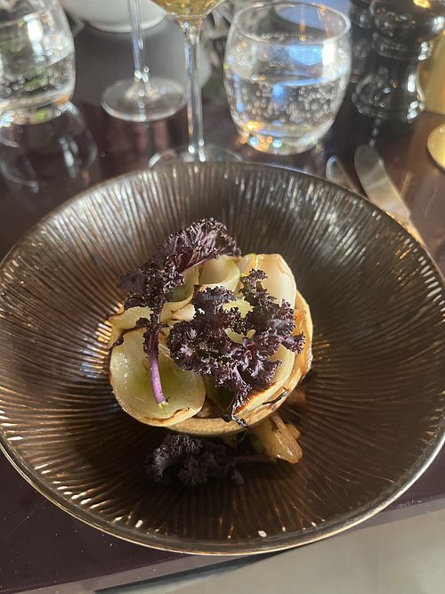 Onion tart  at Norrlyst i Tårnet in Copenhagen
