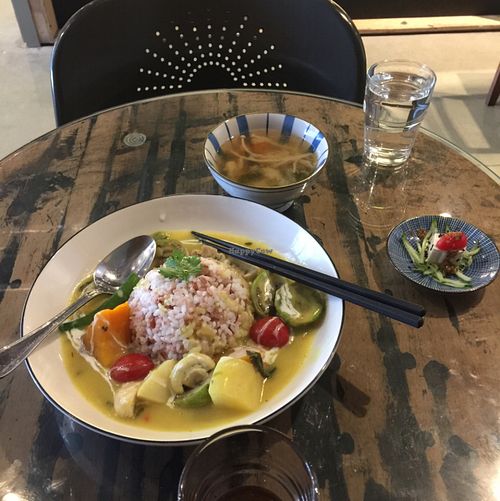green curry lunch set  at MUM Veggie Cafe in Hong Kong Island