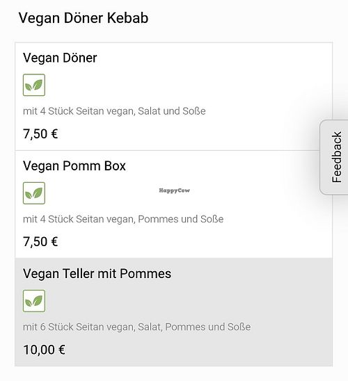 Veganes Essen at Pide & Grillhaus in Senftenberg