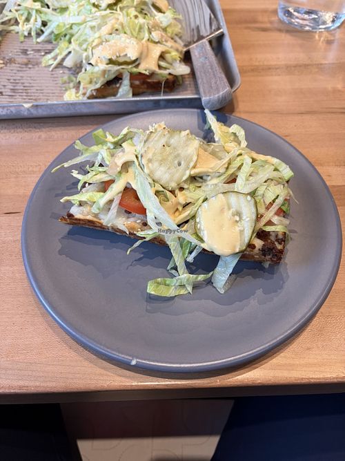 The Big Royale with Vegan Cheesee  at Ruse Crust Collective Slabtown in Portland