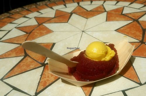 Raspberry sorbet and mango passion fruit at iceDate - Amalienstt in Munich