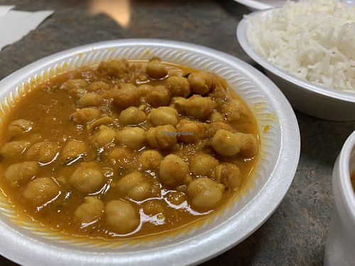 Chana masala, Chickpea curry. at Taj Chaat House in Irving