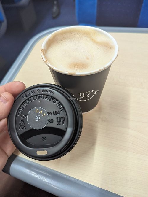 Oat milk cappuccino at 92 Degrees Coffee in Liverpool