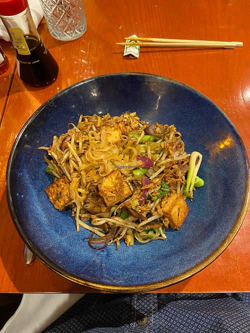 Yasai tofu pad Thai  at Rasa Restaurant in Lichfield in Lichfield