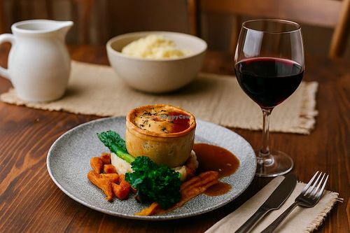 Chestnut Mushroom, Squash & Spinach Pie  at The Gluten Free Kitchen in Leyburn