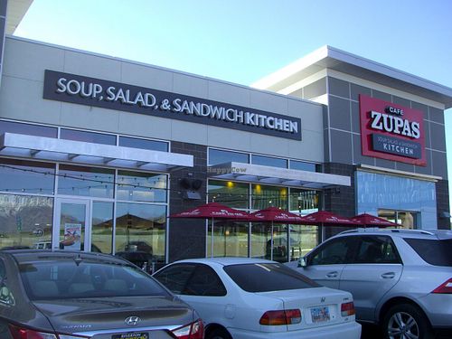 Outside at Cafe Zupas in Lehi